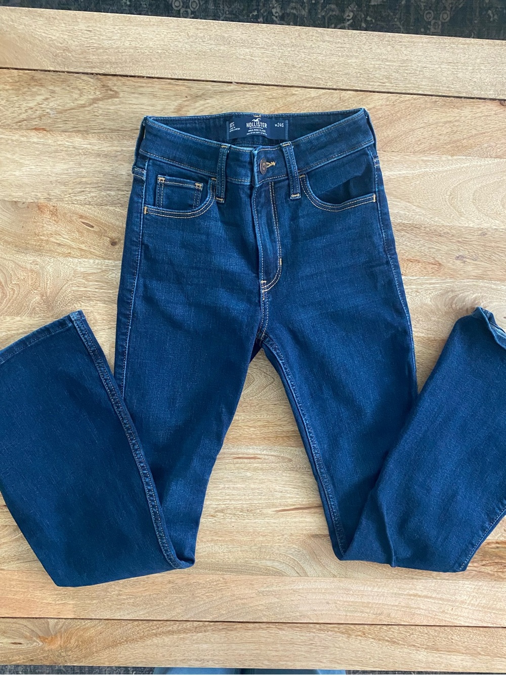 Hollister Women's Dark Indigo High-Rise Flare Jeans